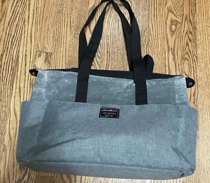 Eddie Bauer First  Adventure Diaper Travel Bag Gray Pockets Free Shipping - Picture 1 of 9
