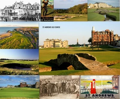 Manta St Andrews Old Course manta de golf ayer - hoy 50x60 felpa polar Foto 1 de 4