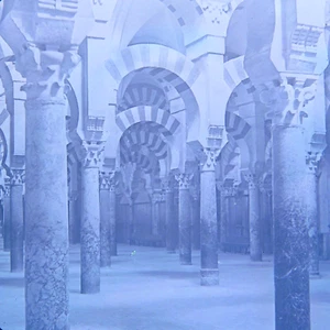 um 1900 Glasplatte Negativ Labyrith der Säulen, Moschee von Cordoba, Spanien 4x5 - Bild 1 von 9