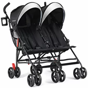 Foldable Twin Baby Double Stroller Kids Ultralight Umbrella Stroller Pushchair - Picture 1 of 12