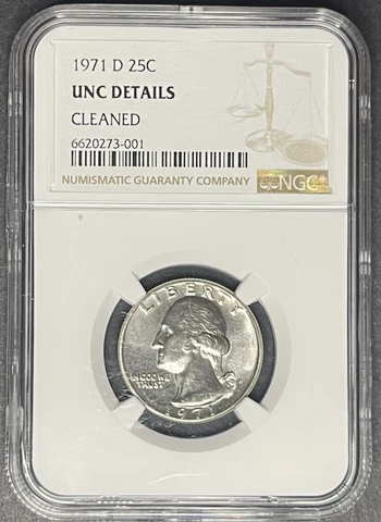 1971-D Washington Quarter NGC Unc Details, Buy 3 Items, Get $5 Off! Cover