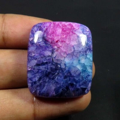 Multi Color Solar Quartz Gemstone 30x26mm Baguette Shape Natural Cabochon SO-547 - Image 1 of 3