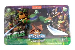 Teenage Mutant Ninja Turtles 3 in 1 Puzzle Panorama Collectible Tin Box 2014 New - Picture 1 of 8