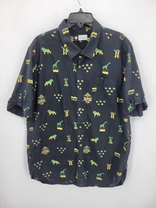Lifted Research Group LRG Shirt Mens XL Black Safari Animal Print Short Sleeve - Picture 1 of 9