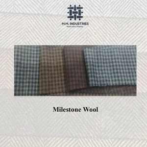 Fine Wool Tweed Fabric Pure Sheep's Wool Weave Twill Milestone Suiting Woolen - Picture 1 of 3