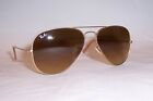 NEW RAY BAN AVIATOR Sunglasses 3025 112/85 GOLD/BROWN 58MM AUTHENTIC