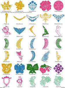 965 CUTWORK AND LACE QUILTING DESIGN Embroidery Machine Design Pattern PES USB - Picture 1 of 12
