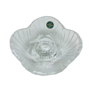 Textured HOYA Flower Crystal Sturdy Candle Holder w/Label Japan Cottagecore - Picture 1 of 8