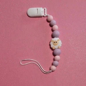 baby silicone teethers pacifier clip in pink+lila - Picture 1 of 1