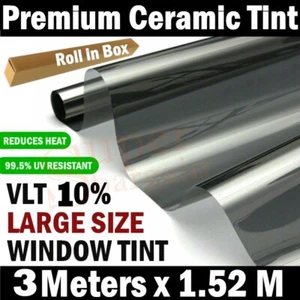 Large Size Premium Nano Ceramic 10% VLT Car Window Tint Film Home Window Tinting - Picture 1 of 6