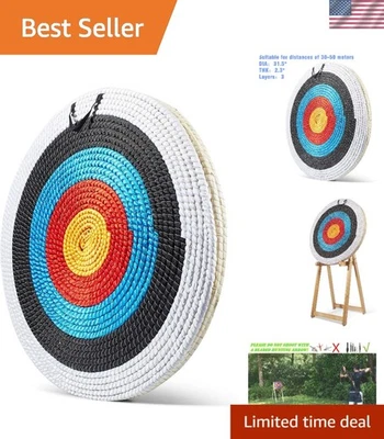 Alvo de tiro com arco de palha feito à mão - Ecológico 20" redondo para arcos tradicionais - Imagem 1 de 4