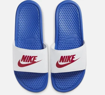 NIKE BENASSI JDI SLIDE HOMBRE TALLA 14 BLANCO AZUL REAL 343880 410 Foto 1 de 3