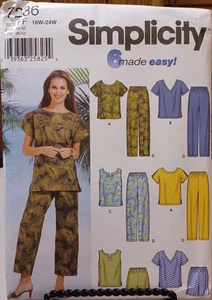 7236 Pantaloni corti top modello SEWING NON TAGLIATI manca 18w-24w Semplicity - Foto 1 di 2