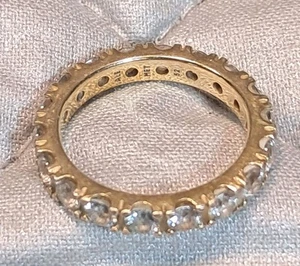 Authentic Pandora Ring Sparkling Row Eternity sz 6 14K Gold Plated - Picture 1 of 3