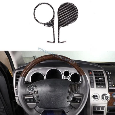 Cubierta de control de volante de fibra de carbono real para Toyota Tundra 2007-2012 2013 Foto 1 de 4