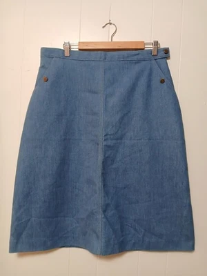 Винтажные женские пуговицы из джинсовой ткани Sears трапециевидная юбка оборудование милиции 18  - Изображение 1 из 4