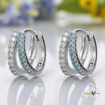 ORECCHINI DONNA DOPPIO CERCHIO ARGENTO 925 RODIATO CON ZIRCONI DIMENSIONI 1 CM - Immagine 1 di 4