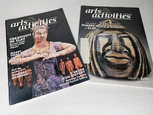 Lot Of 2 Arts and Activities Magazines Clqy Pottery Plates Masks ART LESSONS - Picture 1 of 5