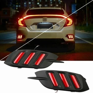 For Honda Civic Sedan 2016-2019 LED Reflector Rear Bumper Tail Light Brake Lamp - Picture 1 of 14