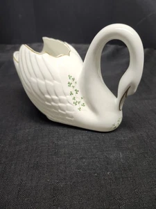 Royal Tara- Irish Fine Bone China Swan Pitcher w/Shamrock Made in Galway Ireland - Picture 1 of 9