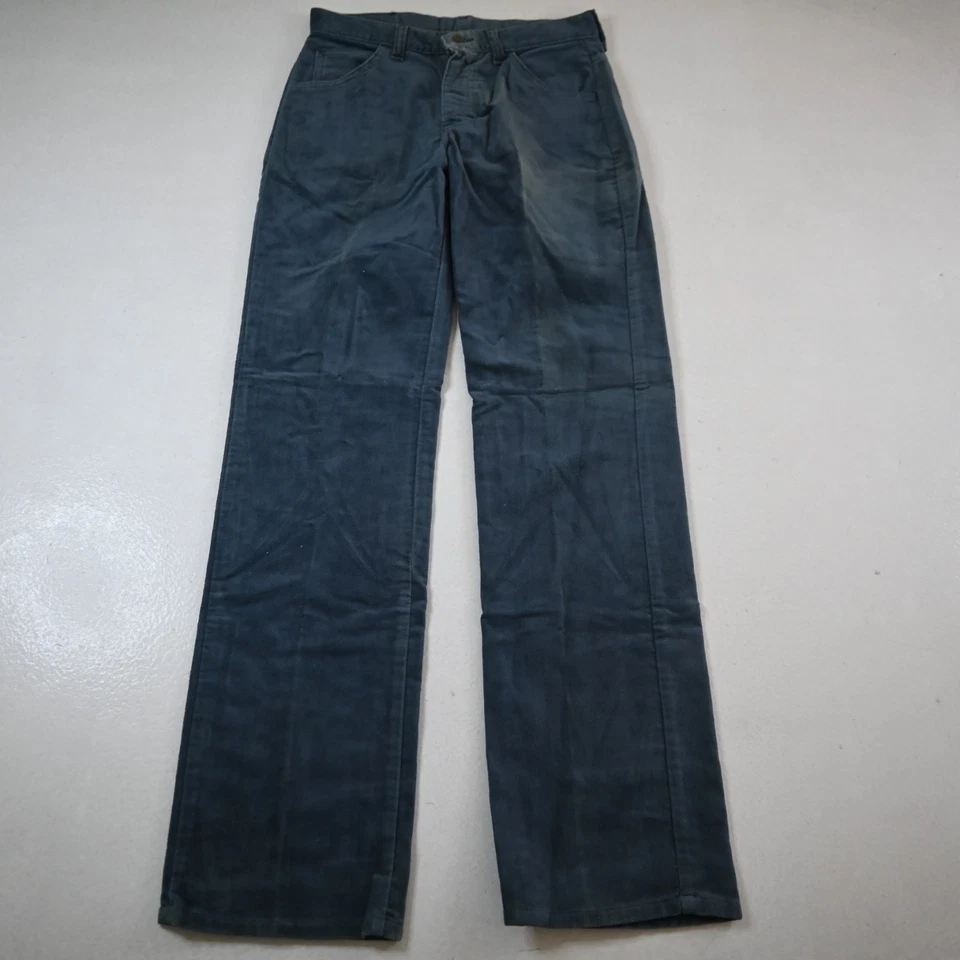 Pantalones informales Lee de colección hechos en EE. UU. 28x32 azul terciopelo corte bootcut 5 bolsillos años 80 90 Foto 1 de 4