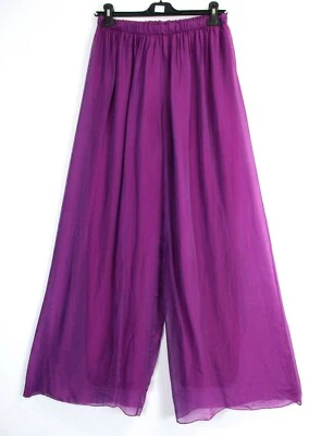 Women's 30% Silk 70% Viscose Palazzo Trousers Lined One Size: For Up To 18 - Image 1 of 4