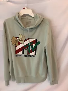 M TV Music Television grüner Pullover Hoodie Gr. L - Bild 1 von 8