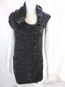 TRACY REESE Gray Short Sleeve Button Sweater Dress Sz P - Picture 1 of 11