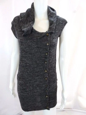 Vestido Suéter TRACY REESE Gris Manga Corta Botón Talla P Foto 1 de 4