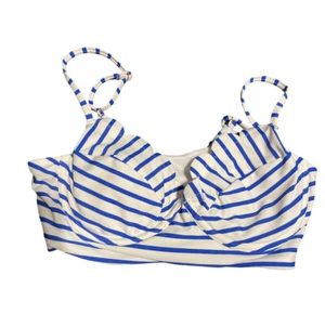 Top de baño para mujer Vanilla playa festoneado blanco azul - Imagen 1 de 7