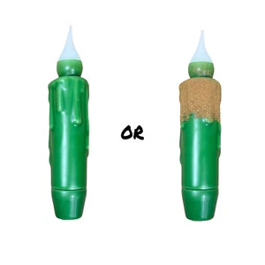 4" Solid Green Battery Operated LED Timer Taper Candle - Picture 1 of 2