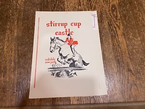 The Stirrup Cup Castle Restaurant Menu Oakdale New York NY 1950's 1960's MCM