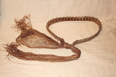 BOHEMIAN 银戒指带棕色花式织布针织围巾独特腰带尺寸 S*VERY G++ — 第 1/3 张图片