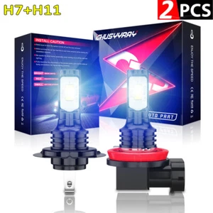 H7+H11 LED Headlight Bulbs 2PC 6000K For Suzuki Hayabusa GSX1300R 2008-2017 2019 - Foto 1 di 14