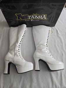 Funtasma Exotica 2020 size 7 platform knee high lace/zipper up boots 4" heel - Picture 1 of 16
