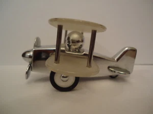 Rare Airplane Biplane TROIKA Design Chrome Plane Souvenir - Picture 1 of 12