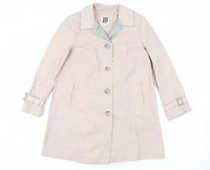 Debenhams Womens Pink Trench Coat Size 12 Button - Picture 1 of 10