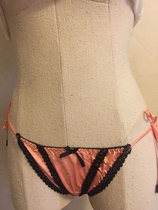 Vtg style 1 tie string bikini panty, sexy knicker, 100% silk sz 5 s UNISEX NEW  - Picture 1 of 9