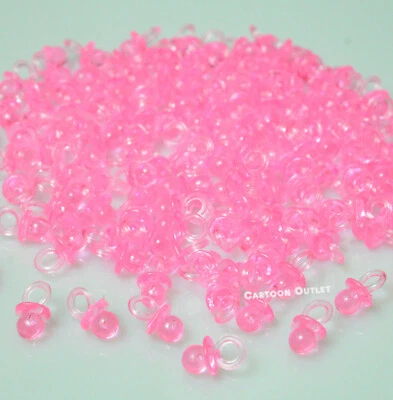 144 pcs MINI PACIFIERS BABY SHOWER FAVORS RECUERDOS Pink PLASTIC  DECOR DIY - Image 1 of 4