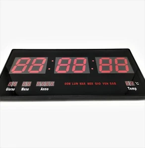 Orologio Digitale A Led Da Parete Con Datario E Termostato Slim Data Temperatura - Foto 1 di 5