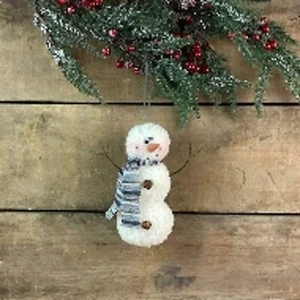 New w/ tags Honey and Me Wooly Snowman Ornament-rustic snow man wire arms, cloth - Picture 1 of 1
