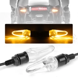 Amber LED Motorcycle Signal Turn Blinker Lights For Motor Sportster XL 1200 883 - Picture 1 of 8