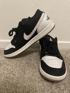 Nike Air Jordan 1 Low SE 'Diamond' Mens Size 8.5 Shoes Black White Sneakers - Picture 1 of 8