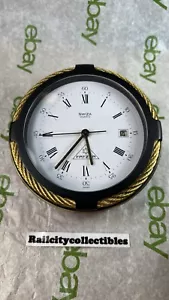 Vintage Swiza Quartz Brass Table Clock Made For Fatzer - Rare Find! HTF! (Read!) - Picture 1 of 24