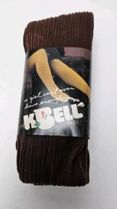 Vintage Womens K Bell Nylon Lycra Tights Panty Hose Brown One Size 100-150 Lbs - Picture 1 of 4