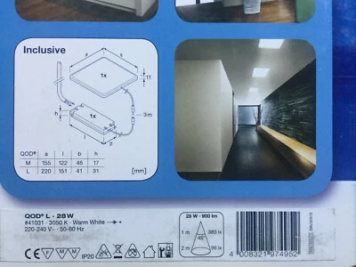 Osram QOD-L 28W LED Unterbauleuchte Deckenleuchte weiß 28 Watt 900lm warmweiß - Bild 1 von 2