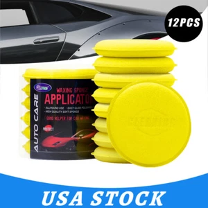 12PCS Car Wax Applicator Polish Foam Sponge Wax Cleaning Tool Detailing Pads US - Picture 1 of 8