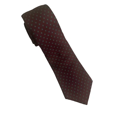 Corbata de seda Hardy Amies roja blanca azul flores corbata de seda clásica 3,25 pulgadas de ancho Foto 1 de 4