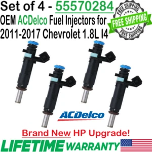 OEM NEW x4 ACDelco HP Upgrade Fuel Injectors for 2012-17 Chevrolet Sonic 1.8L I4 - Picture 1 of 13