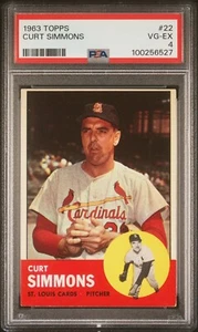 1963 TOPPS CURT SIMMONS #22 PSA 4 - Picture 1 of 2